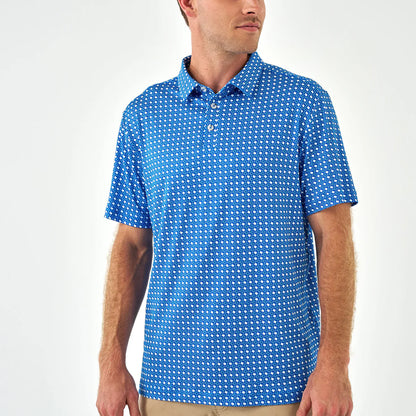 Texas Blue & White Perf Polo