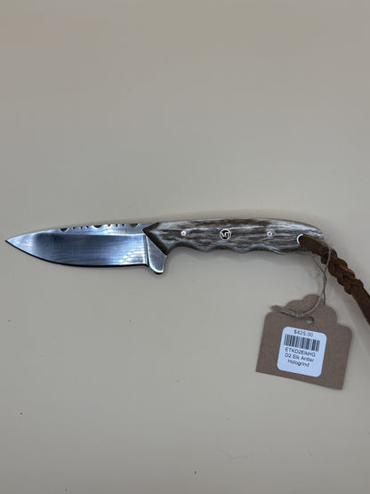 STS Ranch x Exotic Texas Knives D2 Hologrind Elk Antler Handmade Knife