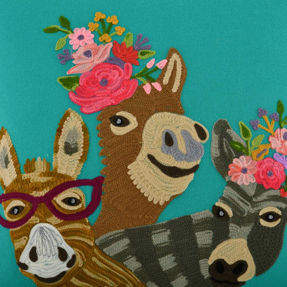 DONKEY SELPHIE PILLOW 18x18"