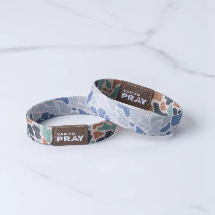 Tap To Pray Wristbands - River Rock Camo & Sage