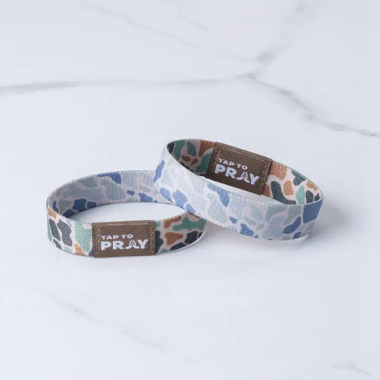 Tap To Pray Wristbands - River Rock Camo & Sage
