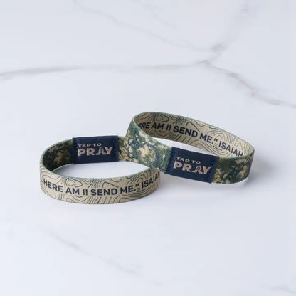 Tap To Pray Wristbands - Valor Camo & Isaiah 6:8