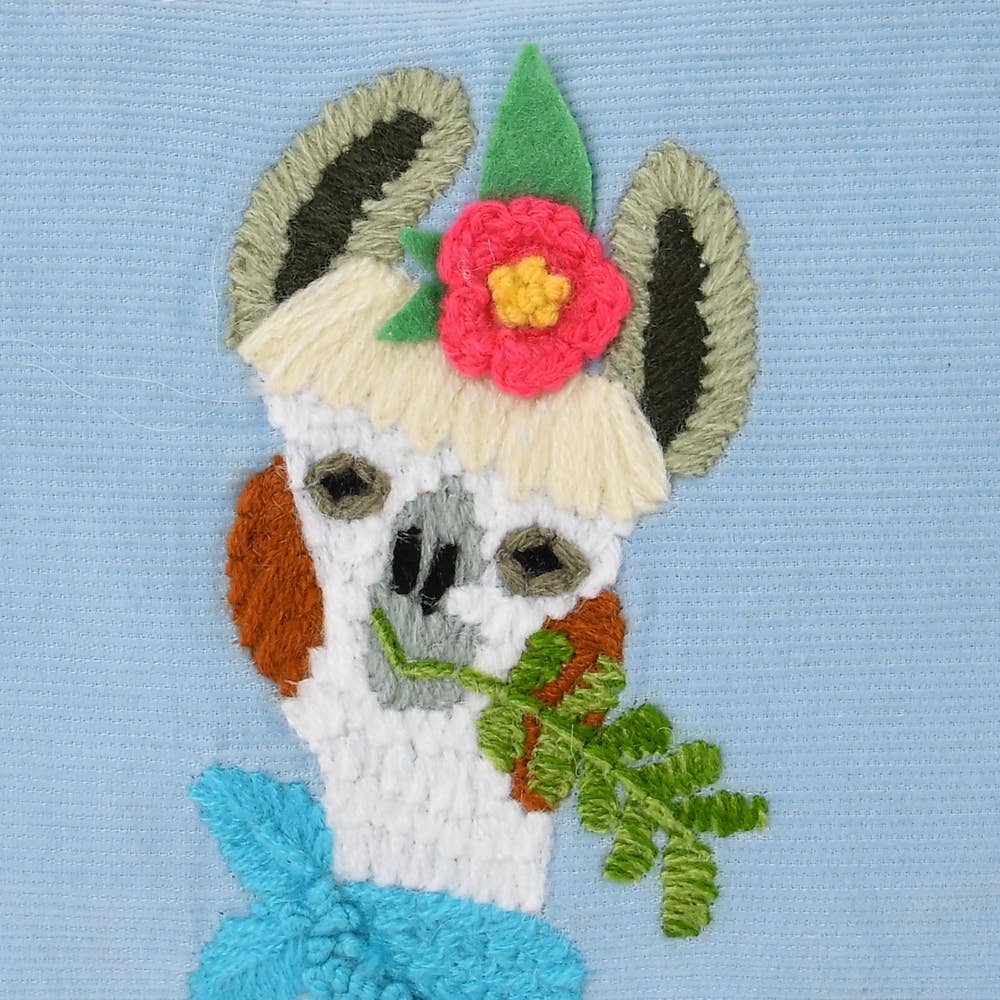 LLAMA CORDUROY POUCH 6x8"