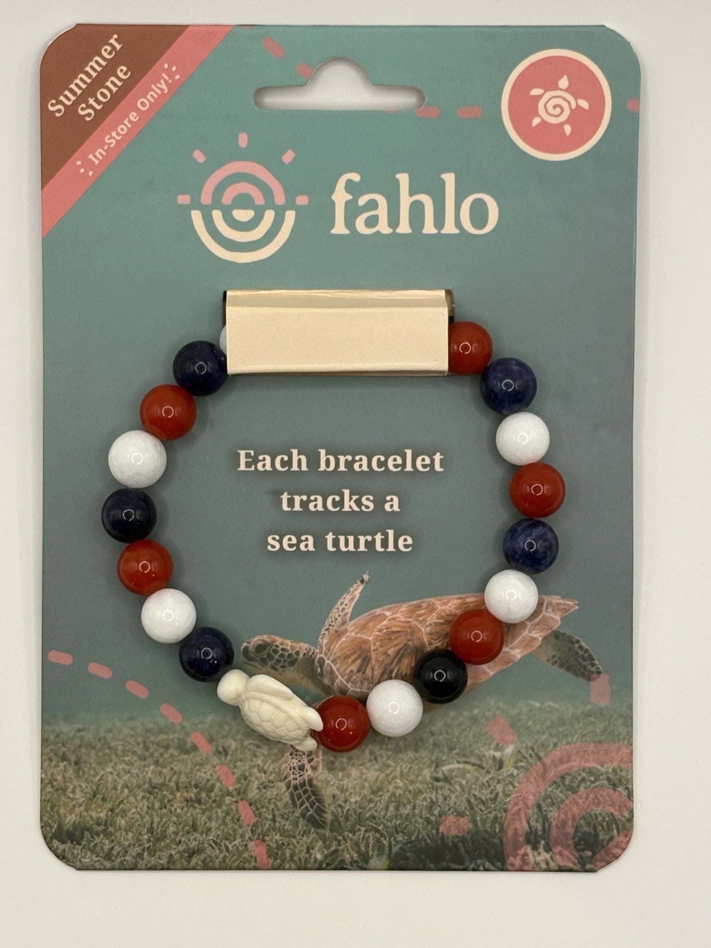 Fahlo The Journey Bracelet – Sea Turtle Tracking Bracelet in Summer Stone
