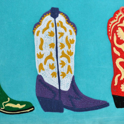 MY RODEO BLUE BOOTS PILLOW 16x24