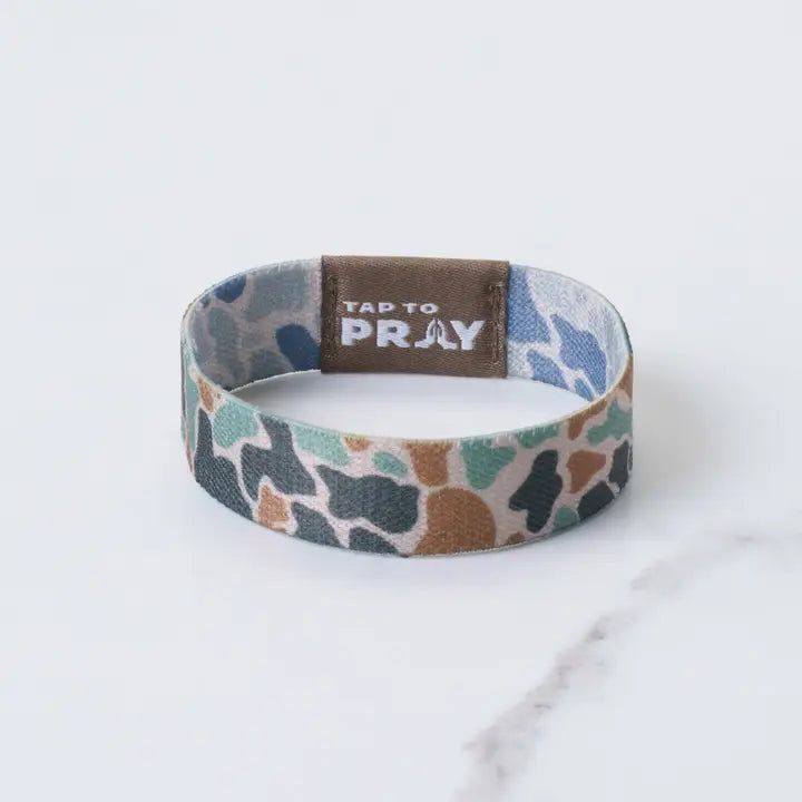 Tap To Pray Wristbands - River Rock Camo & Sage
