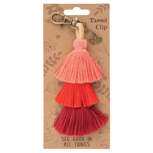 Karma - Tassel Clip Keychain: See Good - Pink