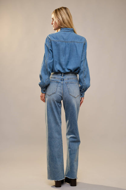 Chambray Bow Blouse