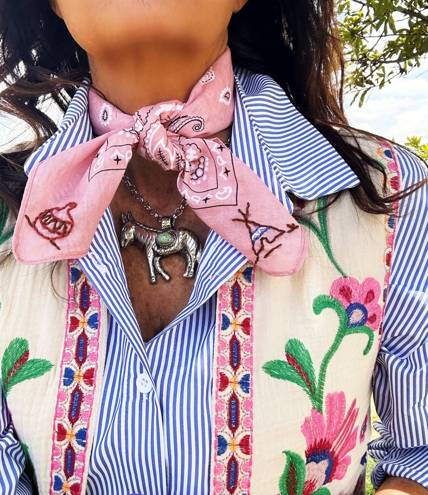 Pradera Pink Zuni Bandana