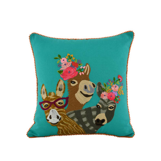 DONKEY SELPHIE PILLOW 18x18"