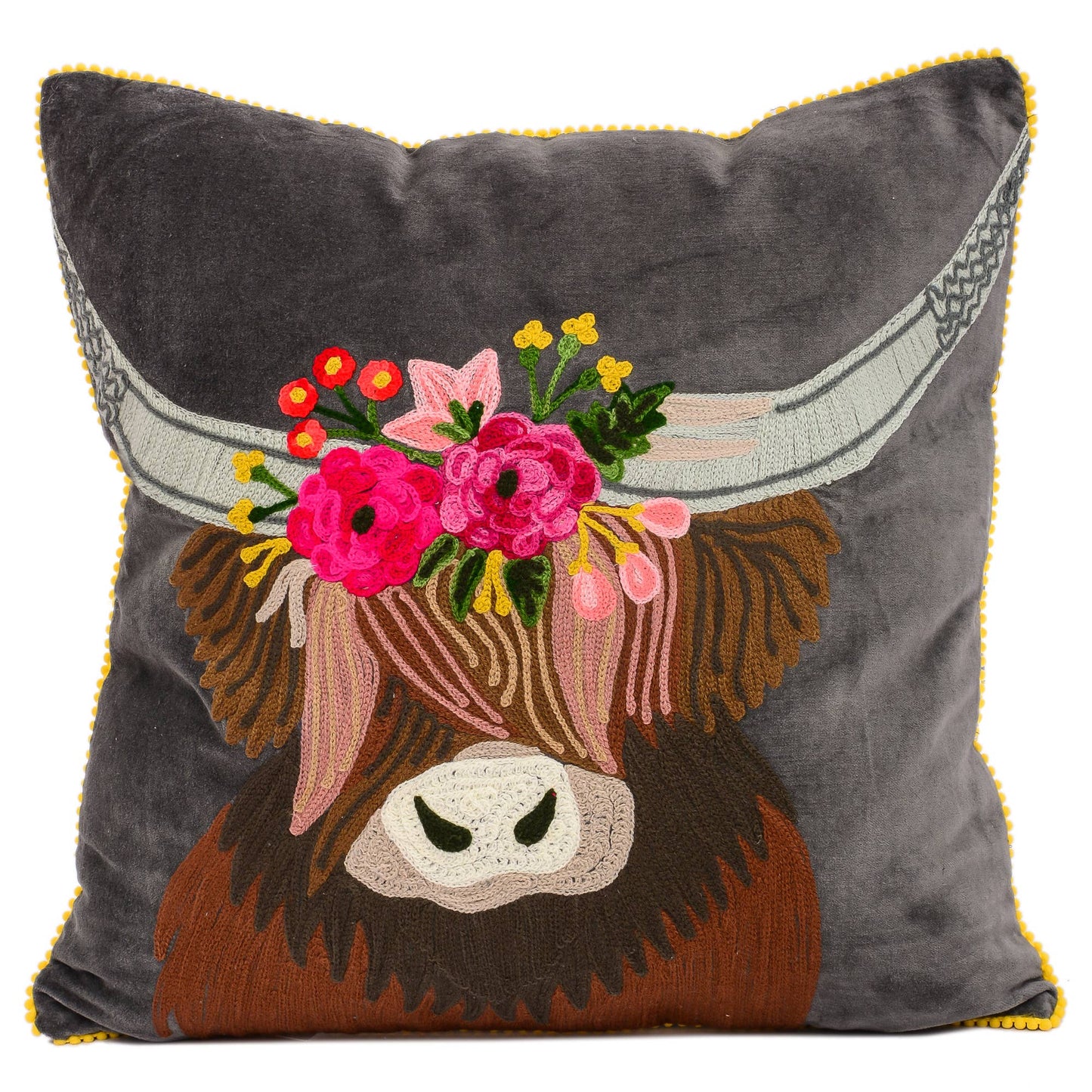 Smooth Highland Cow Pillow 18X18"