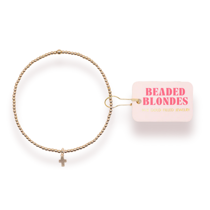 Mini Cross Charm Bracelet Gold