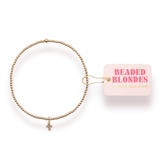 Mini Cross Charm Bracelet Gold