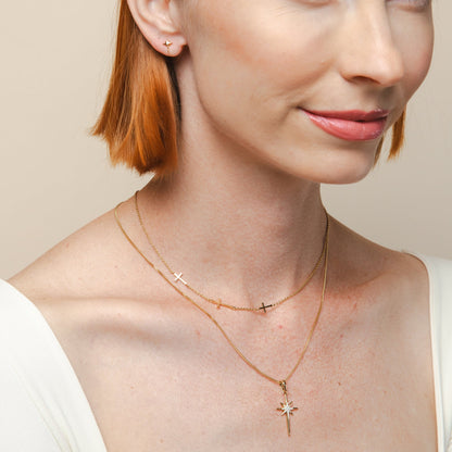 Gold Adoring Star Stud Earrings