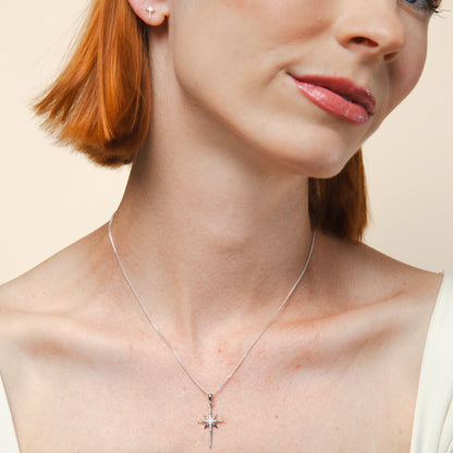 Silver Adoring Star Stud Earrings