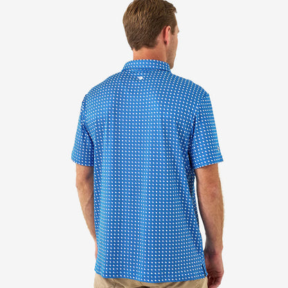 Texas Blue & White Perf Polo