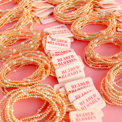 Madi Pearl Beaded Bracelet in Gold