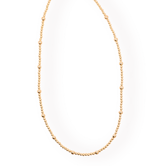 Olive Gold Beaded Stretch Necklace