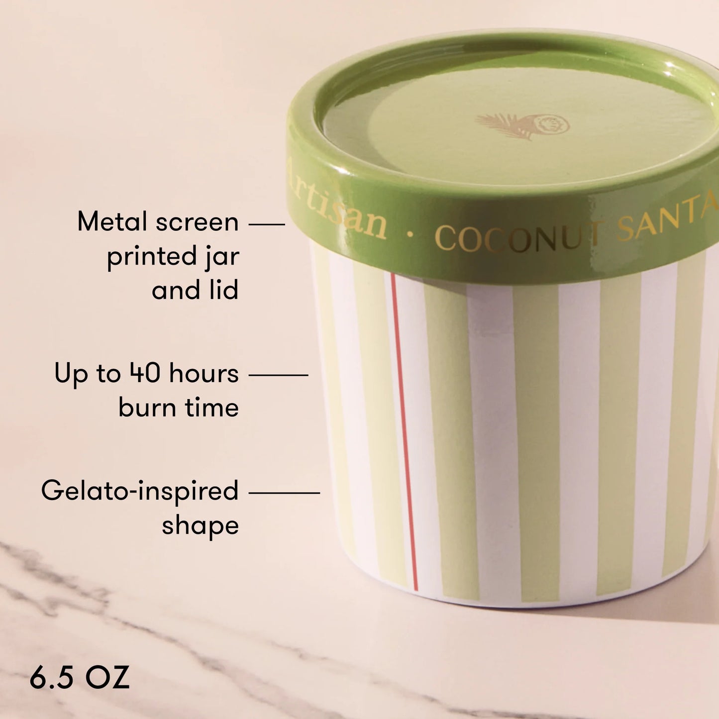 Capri Blue Coconut Santal Artisan Caffè Capri Gelato Cup Candle – 6.5 oz Luxury Candle