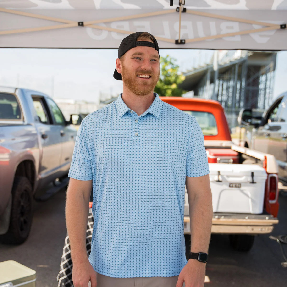 Texas Light Blue Perf Polo