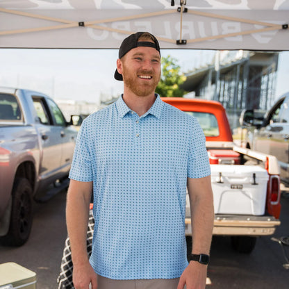 Texas Light Blue Perf Polo