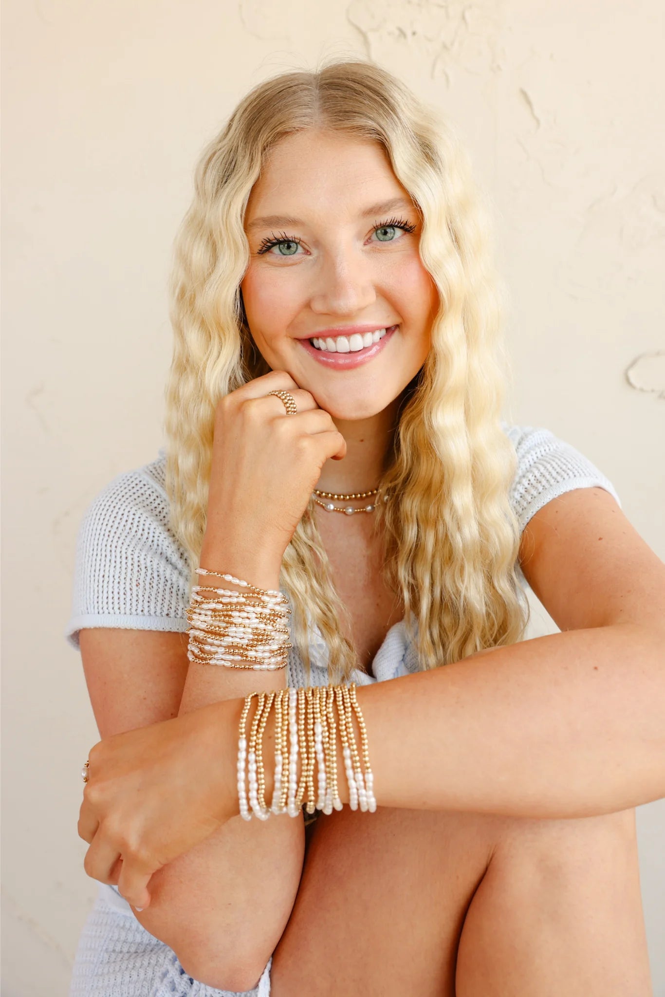 Hannah Pearl Bracelet in Gold