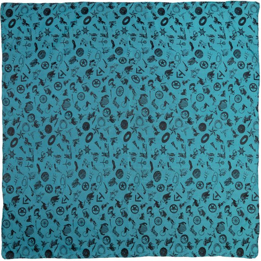 Cobalt Cowboy Baroque Silk Scarf