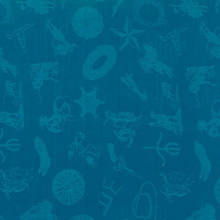 Aqua Cowboy Logo Silk Scarf