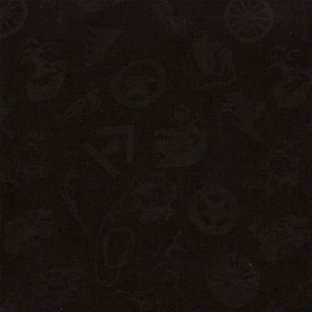 Black Cowboy Logo Silk Scarf