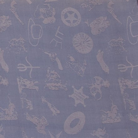 Silver Cowboy Logo Silk Scarf