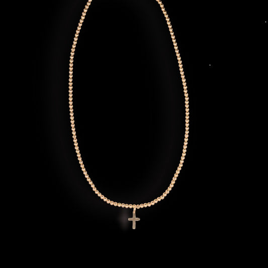 Cross Necklace 16" Gold