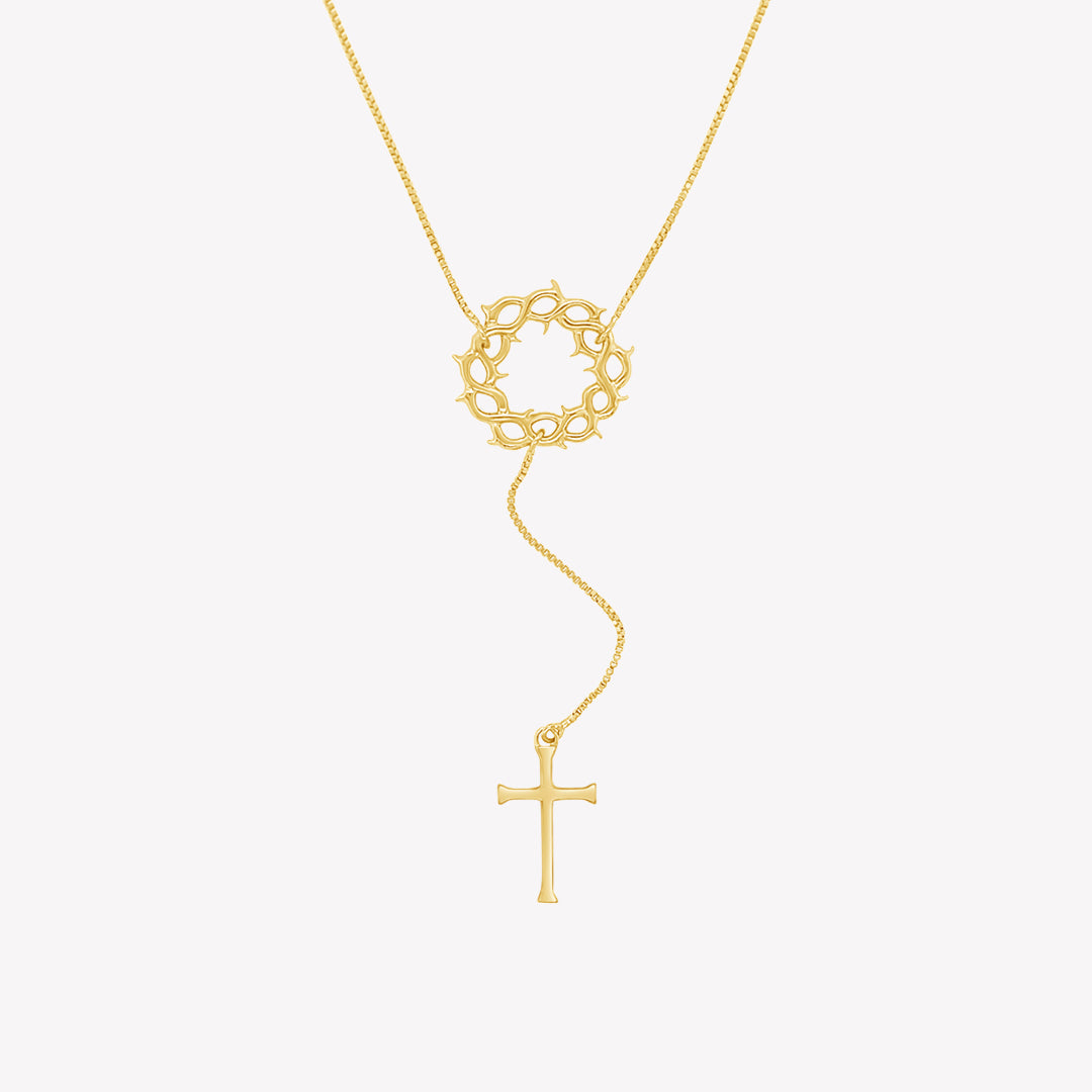 Gold Crown of Thorns Y Necklace