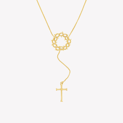 Gold Crown of Thorns Y Necklace