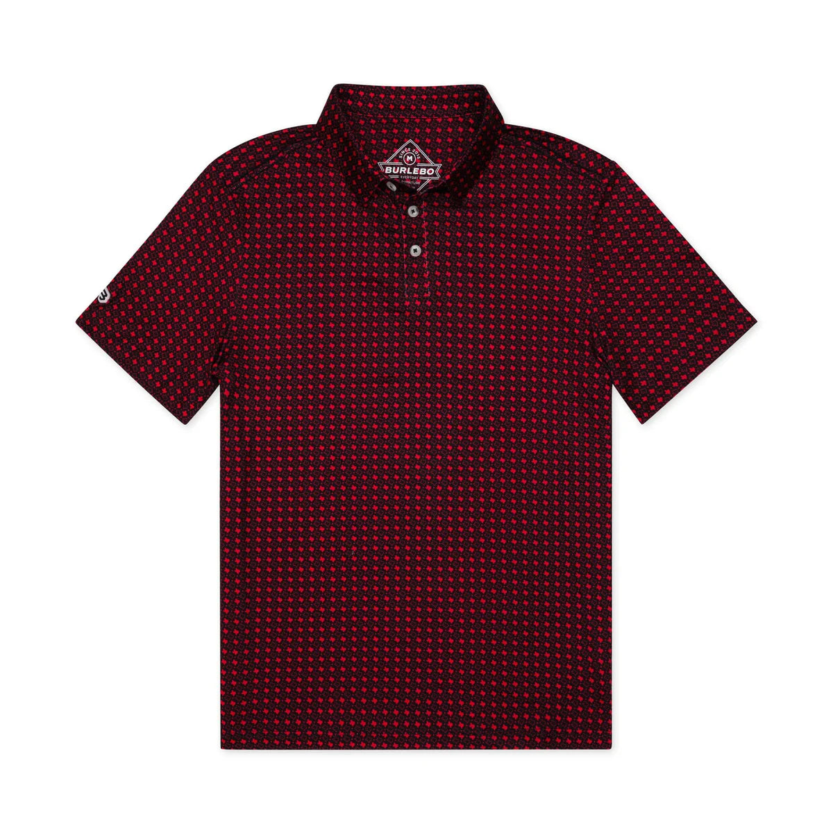 Burlebo Texas Black & Red Performance Polo – Men’s Athletic Polo Shirt