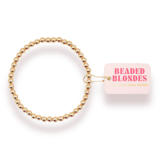 4MM Gold Beaded Bracelet