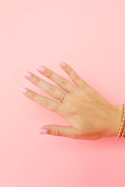 Lauren Beaded Band in Silver