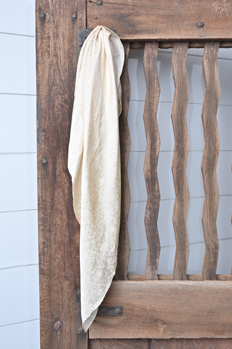 Ivory Jacquard Silk Scarf
