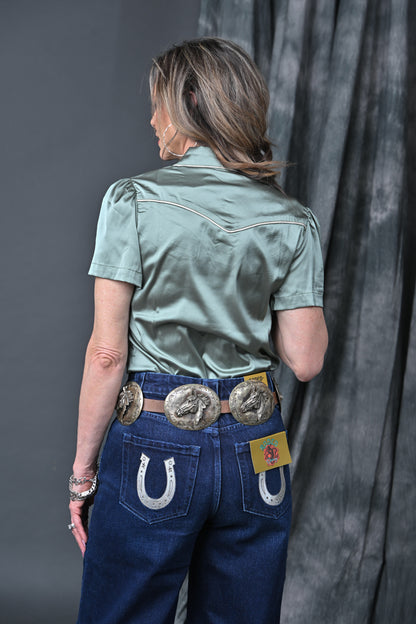 Sage Pearl Snap Shirt