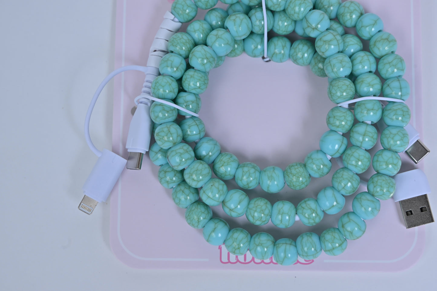 Hotline Beaded Phone Charger Turquoise Mix