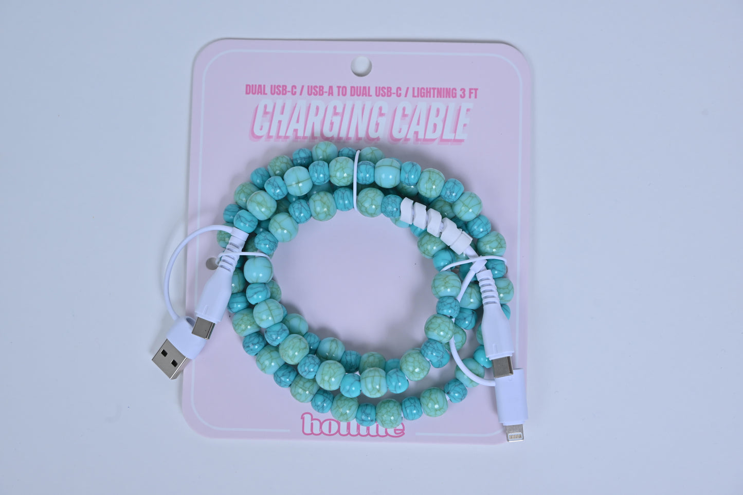 Hotline Beaded Phone Charger Turquoise Mix
