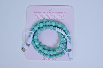 Hotline Beaded Phone Charger Turquoise Mix