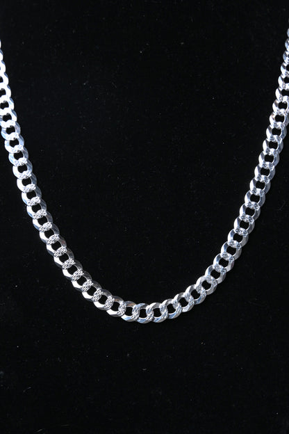 Men’s Sterling Silver Diamond-Cut Cuban Link Chain