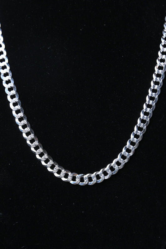 Men’s Sterling Silver Diamond-Cut Cuban Link Chain