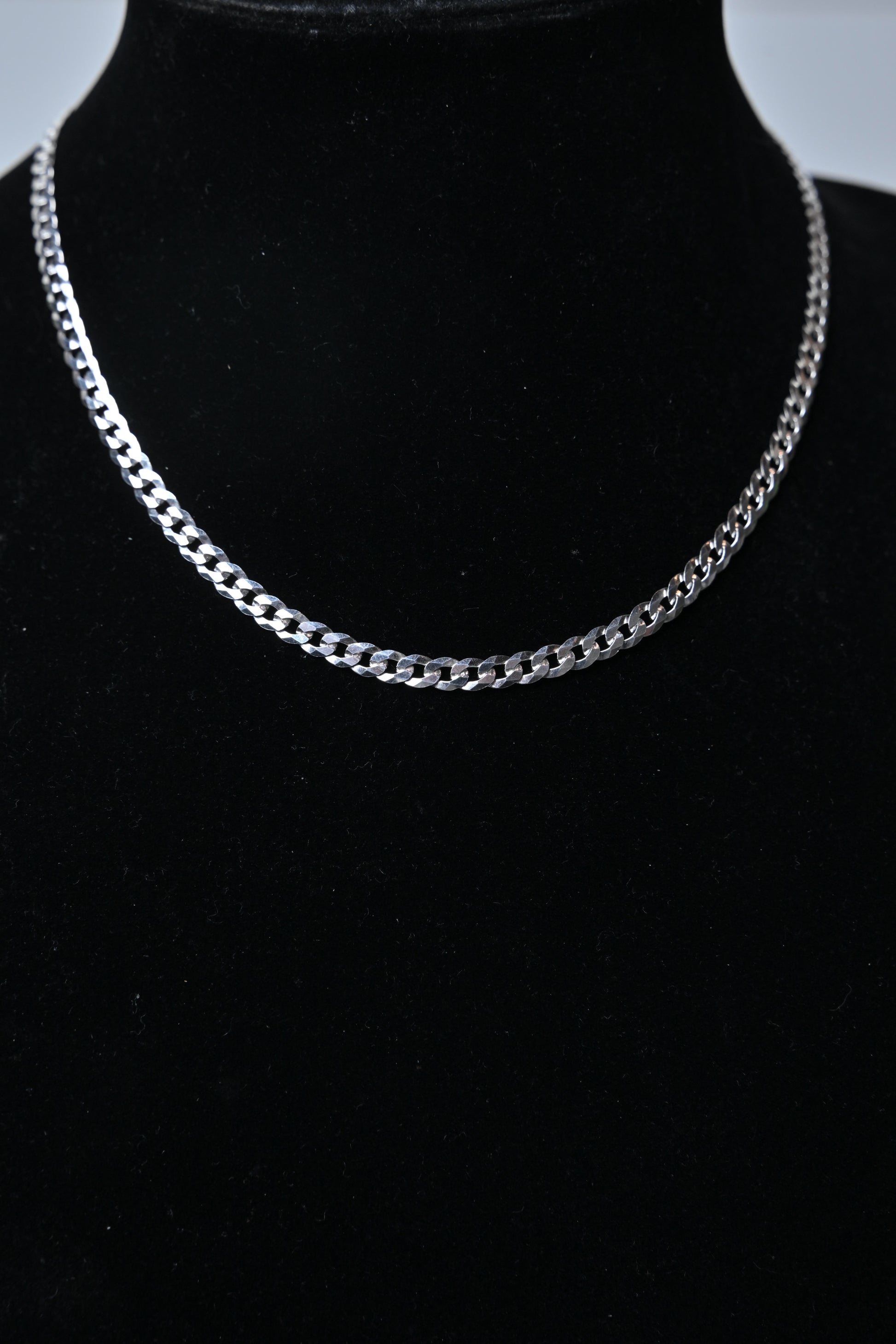 mens sterling silver chain necklace 20 inch close fit 1/4" width