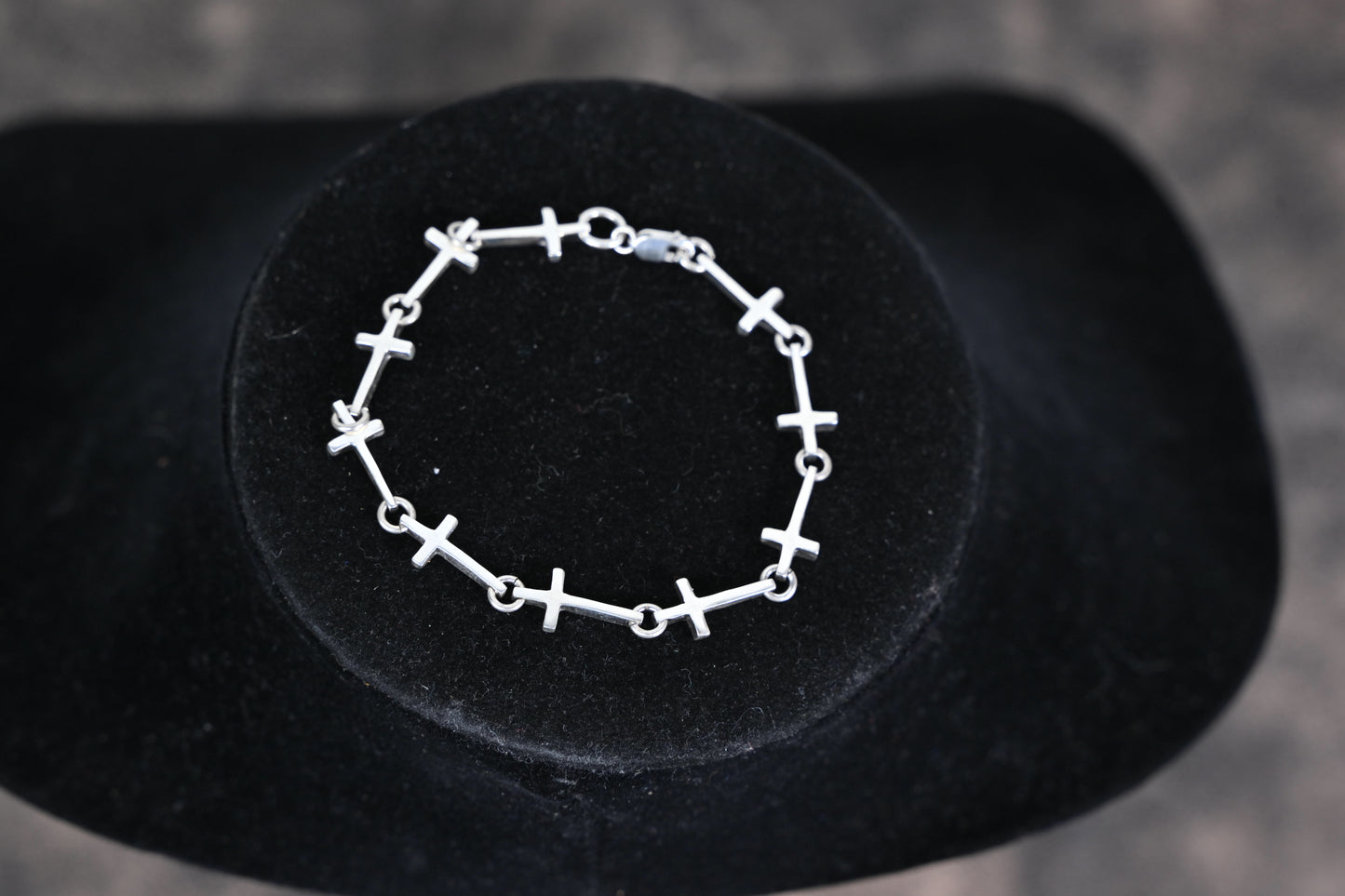 Sterling Silver Cross Link Bracelet