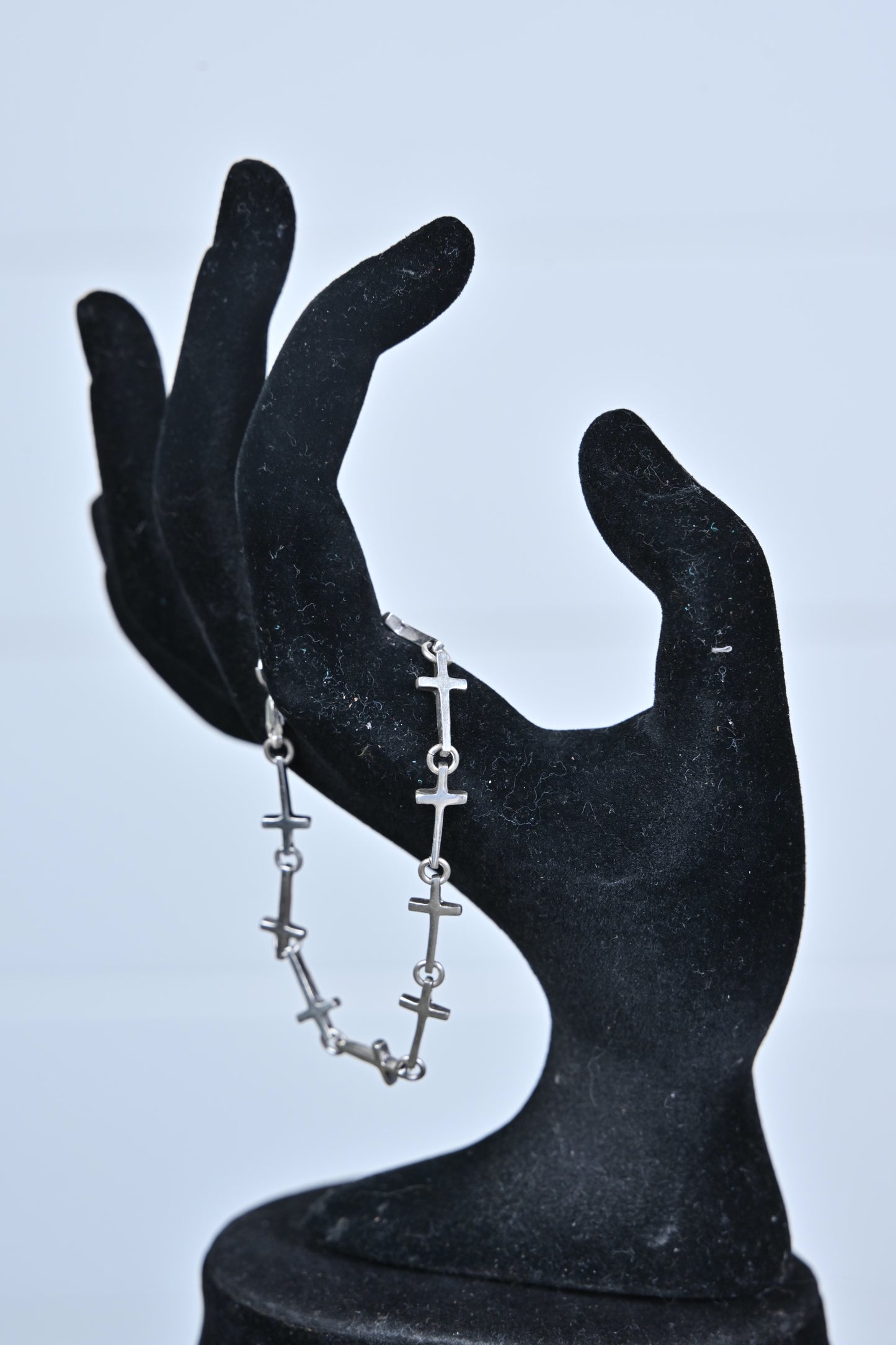 Sterling Silver Cross Link Bracelet