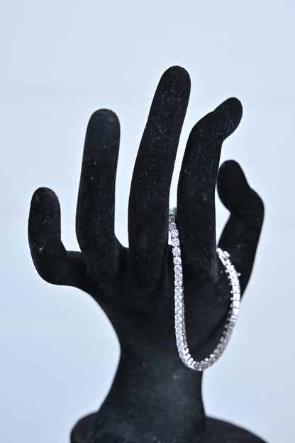 sterling silver rhinestone tennis bracelet with continuous sparkle detail