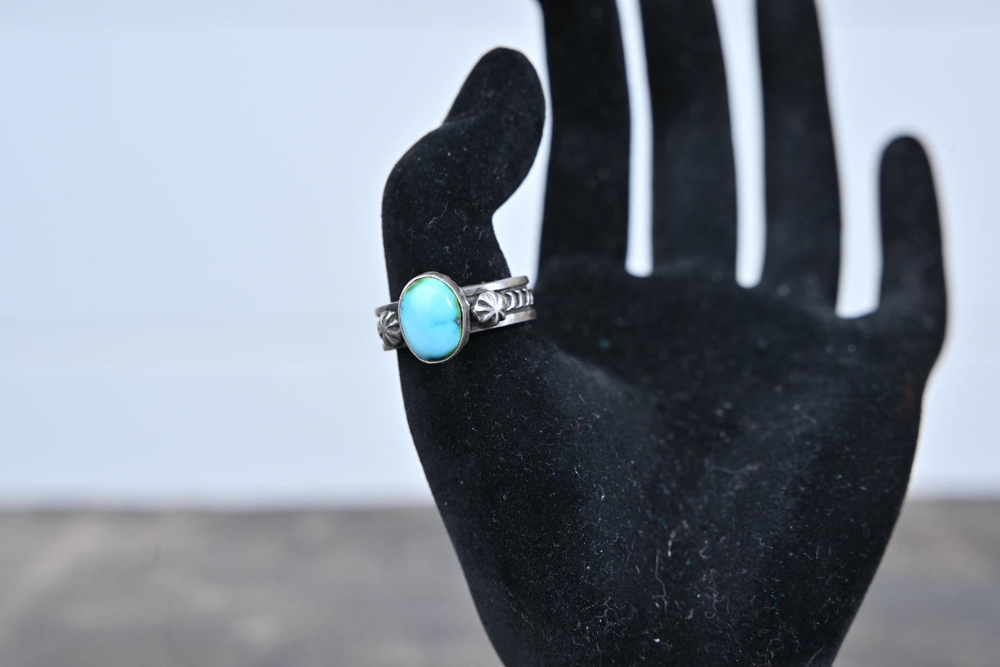 Adjustable Blue Turquoise Ring – Sterling Silver