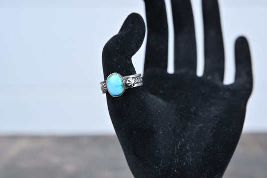 Adjustable Blue Turquoise Ring – Sterling Silver