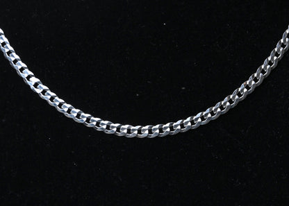 Men’s Sterling Silver 18" Diamond-Cut Curb Chain Necklace